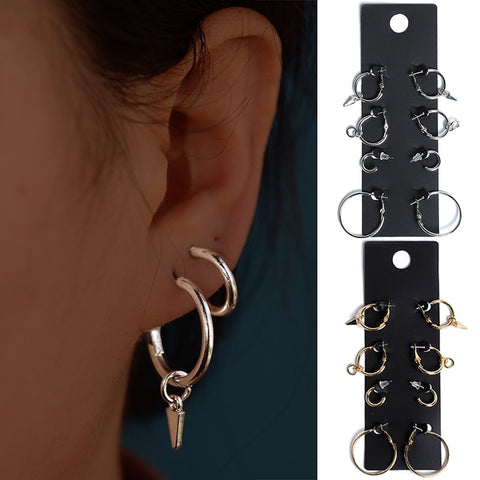 Newest Arrival 4Pairs/Set jewelry Alloy Golden