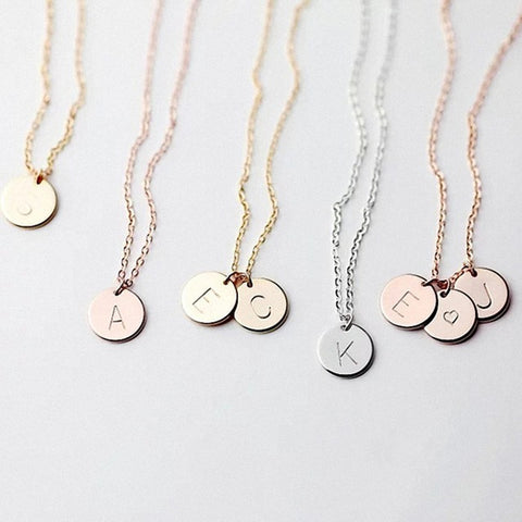 DIY Tiny Gold Initial Necklace Gold Silver Letter