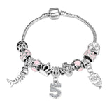 ZOSHI Pink Crystal Charm Silver Bracelets & Bangles for Women