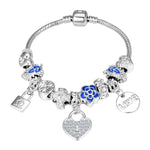 ZOSHI Pink Crystal Charm Silver Bracelets & Bangles for Women
