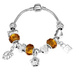 ZOSHI Pink Crystal Charm Silver Bracelets & Bangles for Women