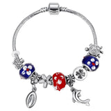 ZOSHI Pink Crystal Charm Silver Bracelets & Bangles for Women