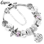 CUTEECO 925 Fashion Silver Charms Bracelet Bangle For Women