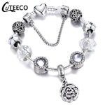 CUTEECO 925 Fashion Silver Charms Bracelet Bangle For Women