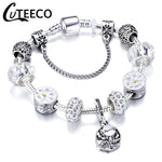 CUTEECO 925 Fashion Silver Charms Bracelet Bangle For Women