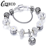 CUTEECO 925 Fashion Silver Charms Bracelet Bangle For Women