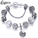 CUTEECO 925 Fashion Silver Charms Bracelet Bangle For Women