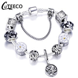 CUTEECO 925 Fashion Silver Charms Bracelet Bangle For Women