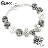 CUTEECO 925 Fashion Silver Charms Bracelet Bangle For Women
