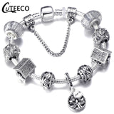 CUTEECO 925 Fashion Silver Charms Bracelet Bangle For Women