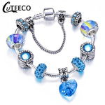 CUTEECO 925 Fashion Silver Charms Bracelet Bangle For Women