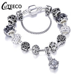 CUTEECO 925 Fashion Silver Charms Bracelet Bangle For Women