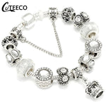 CUTEECO 925 Fashion Silver Charms Bracelet Bangle For Women