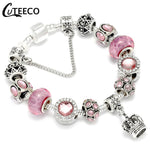 CUTEECO 925 Fashion Silver Charms Bracelet Bangle For Women