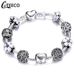 CUTEECO 925 Fashion Silver Charms Bracelet Bangle For Women