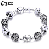 CUTEECO 925 Fashion Silver Charms Bracelet Bangle For Women