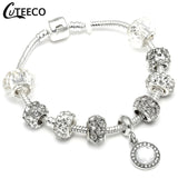 CUTEECO 925 Fashion Silver Charms Bracelet Bangle For Women