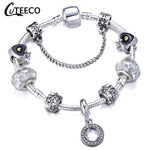 CUTEECO 925 Fashion Silver Charms Bracelet Bangle For Women