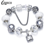 CUTEECO 925 Fashion Silver Charms Bracelet Bangle For Women