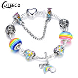 CUTEECO 925 Fashion Silver Charms Bracelet Bangle For Women