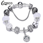 CUTEECO 925 Fashion Silver Charms Bracelet Bangle For Women
