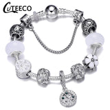 CUTEECO 925 Fashion Silver Charms Bracelet Bangle For Women