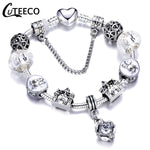 CUTEECO 925 Fashion Silver Charms Bracelet Bangle For Women