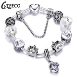 CUTEECO 925 Fashion Silver Charms Bracelet Bangle For Women