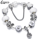 CUTEECO 925 Fashion Silver Charms Bracelet Bangle For Women