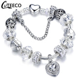 CUTEECO 925 Fashion Silver Charms Bracelet Bangle For Women