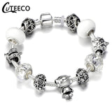 CUTEECO 925 Fashion Silver Charms Bracelet Bangle For Women