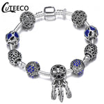 CUTEECO 925 Fashion Silver Charms Bracelet Bangle For Women