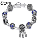CUTEECO 925 Fashion Silver Charms Bracelet Bangle For Women