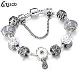 CUTEECO 925 Fashion Silver Charms Bracelet Bangle For Women