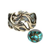 Vintage Alloy Luminous Dragon Rings Cool Silver Mens Boys