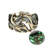Vintage Alloy Luminous Dragon Rings Cool Silver Mens Boys