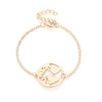 S036 Vintage World Map Pendant Bracelets For Women