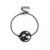 S036 Vintage World Map Pendant Bracelets For Women