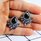 New Crystal Flower Drop Earrings for Women Fashion Jewelry