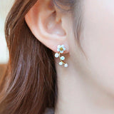 New Crystal Flower Drop Earrings for Women Fashion Jewelry