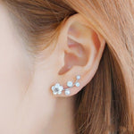 New Crystal Flower Drop Earrings for Women Fashion Jewelry