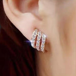 New Crystal Flower Drop Earrings for Women Fashion Jewelry
