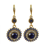 VOHE New personal retro long sunflower earrings feminine temperament Korean personality ear earrings