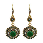 VOHE New personal retro long sunflower earrings feminine temperament Korean personality ear earrings