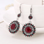 VOHE New personal retro long sunflower earrings feminine temperament Korean personality ear earrings