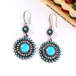 VOHE New personal retro long sunflower earrings feminine temperament Korean personality ear earrings