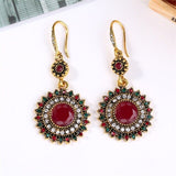 VOHE New personal retro long sunflower earrings feminine temperament Korean personality ear earrings