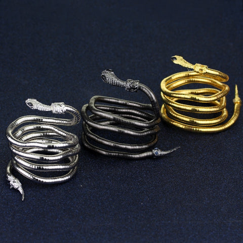 Serpent Snake Bracelet Curved Chunky Stretch Cuff Bangle Retro Snake Bangle Gift