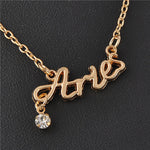 New Arrival Crystal 12 Zodiac Necklace Jewelry  For Women Wholesale P1114