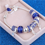 ZOSHI Pink Crystal Charm Silver Bracelets & Bangles for Women